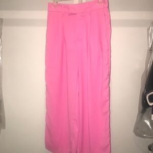 Vibrant Pink Wide-Leg Trousers